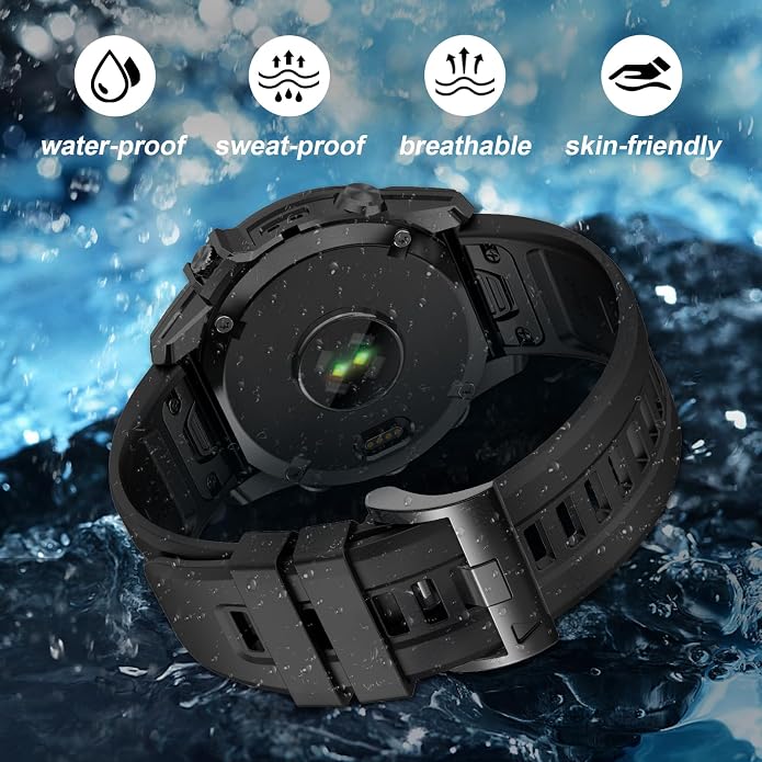 EZMVZKU 26mm Easyfit Straps for Garmin Fenix 8 AMOLED/8 Pro 51mm/7X/7XPro Sapphire Solar Watchands Replacement for Fenix 6X/6X Pro/5X/5X Plus/Enduro 3/2/Quatix 8/epix Pro/Descent Mk3i/Tactix 8 51mm