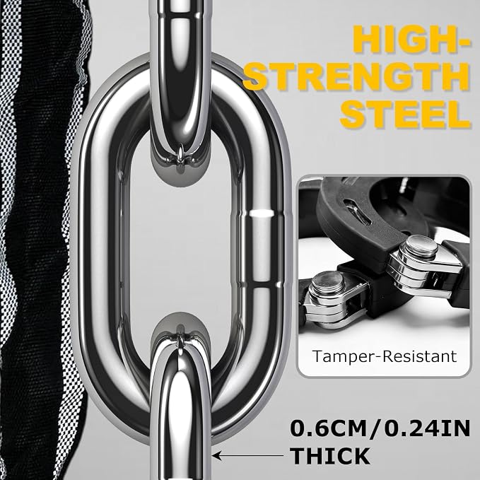 Scooter Lock Anti Theft, 36.6” Bike Locks Heavy Duty Chain with 4-Digit Combination, Electric Scooter Lock Anti-Scratch Security Chain for E-Scooter, E-Bike, Bicycle, Motorbike