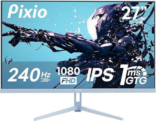 Pixio PX279 Wave Blue 27 inch 240Hz Refresh Rate FHD 1080p Resolution Fast IPS Panel 1ms GTG Response Time Gaming Monitor with Adaptive Sync