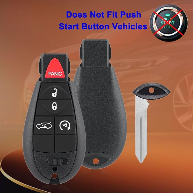 DIY Remote Key Fob Replacement Kit for 2008-2011 Chrysler 300/ 2008-2010 Dodge Charger/ 2008-2014 Dodge Challenger/ 2011-2013 Dodge Durango/ 2008-2013 Jeep Grand Cherokee with Easy OBD Tool，2Pcs
