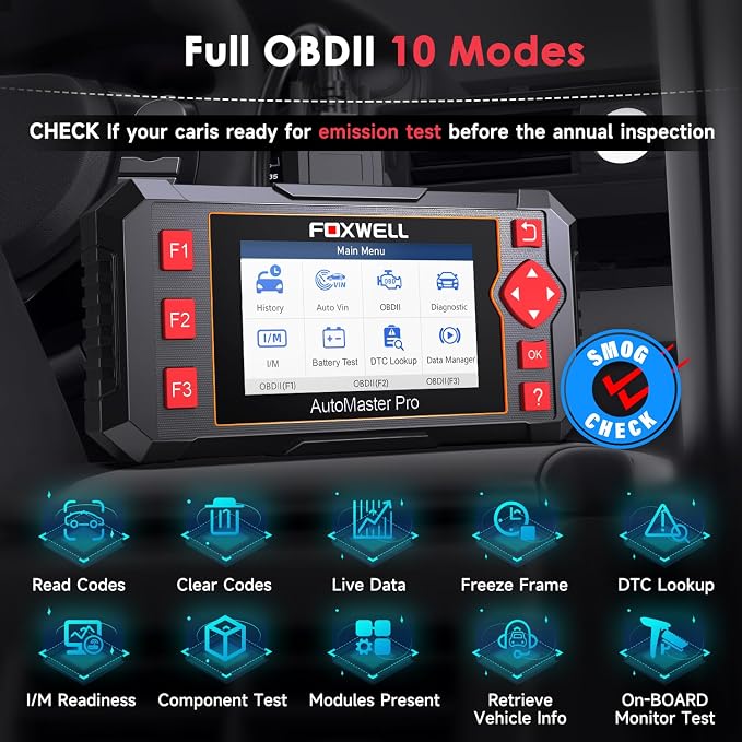 FOXWELL NT604 obd2 Scanner and 16Pin Male to Female Diagnostic Extension Convert Cable Adapter 1m/ 39inch