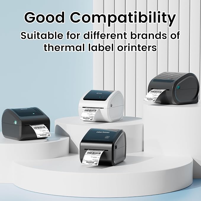 Bluetooth Thermal Label Printer 4x6 - D450BT Shipping Label Printer for Small Business&500Pcs 4x6 Roll Shipping Address LabelsCompatible with USPS, Shopify, Amazon, Tiktok