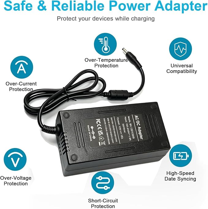 12V 15A AC to DC Adapter for 5050 3528 LED Strip Light Driver CCTV Cameras 3D Printer Security System LCD Monitor,12 Volts 15 Amps Power Transformer 5.5x2.5mm&5.5x2.1mm Pump Desktop AC to DC Converter