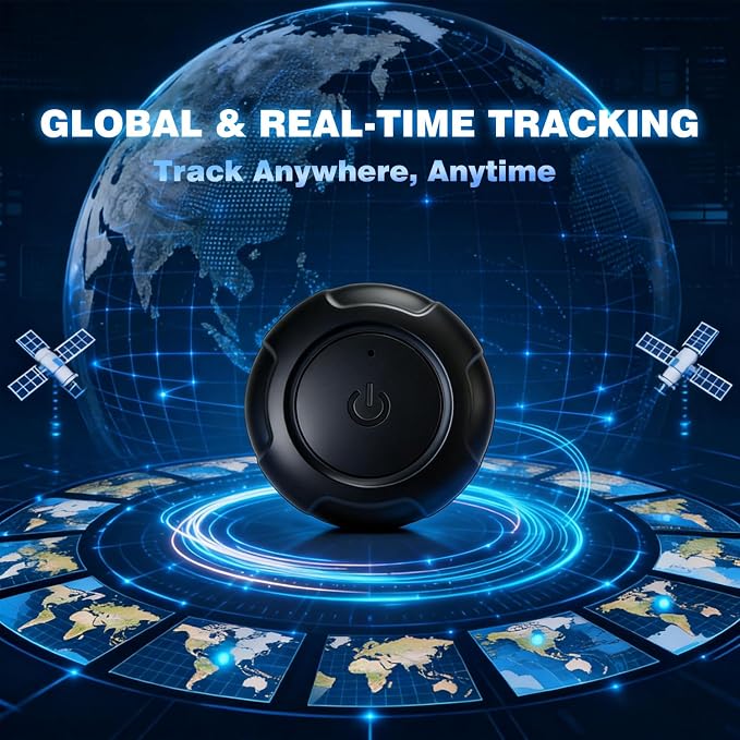GPS Tracker for Vehicles,Car GPS Tracker Portable Real Time Magnetic GPS Tracking Device, Full Global Coverage Location Tracker for Car,kids,dogs,Trucks/Person. No Subscription Required/No Monthly Fee