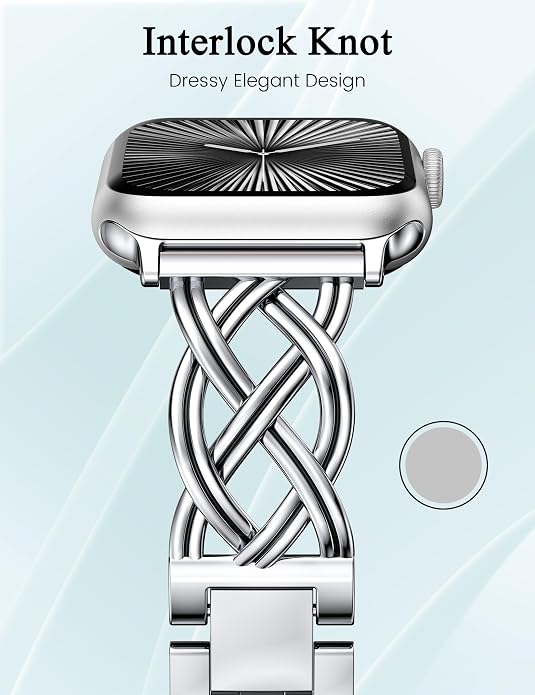 TOYOUTHS Dressy Bracelet Compatible with Apple Watch Bands 38/40/41/42/44/45/46/49mm Women, Celtic Stainless Steel Metal Fancy Nice Pretty Strap for iWatch Series 11 10 9 8 7 6 5 4 Ultra/SE 3 2 1
