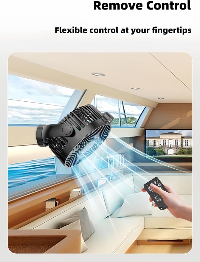 Magnetic Cruise Approved Fan with LED Display, 12000mAH Battery Operated Fan with Magnet, Timer, Lighting, Fits for Cruise Ship Cabin, Sleeping, Camping, Travel & Cruise Essentials 2026