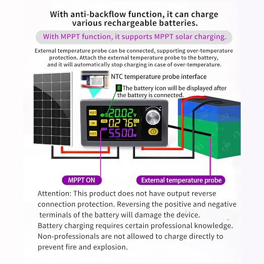 SK-120 120W Buck Boost Power Converter CC CV 6-36V to 0-36V with Color Display DC to DC Power Converter 5V 6V 12V 24V Power Module Regulated Laboratory Power Supply