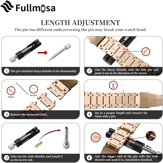 Fullmosa Bands Compatible with Apple Watch Band 46mm Series 11 10, Stainless Steel iWatch Band with Case for Apple Watch, Rose Gold