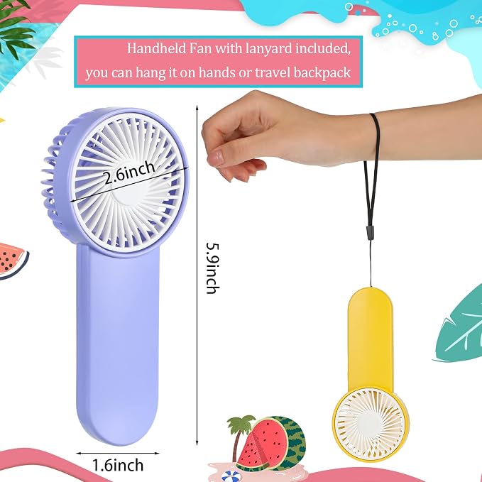 Sumind 12 Pcs Small Personal Portable Fan Mini Handheld Bulk 1 Speed Electric Cute Battery Powered for Neck Lash Makeup Women Men Travel Camping Indoor Outdoor Summer (4 Colors)