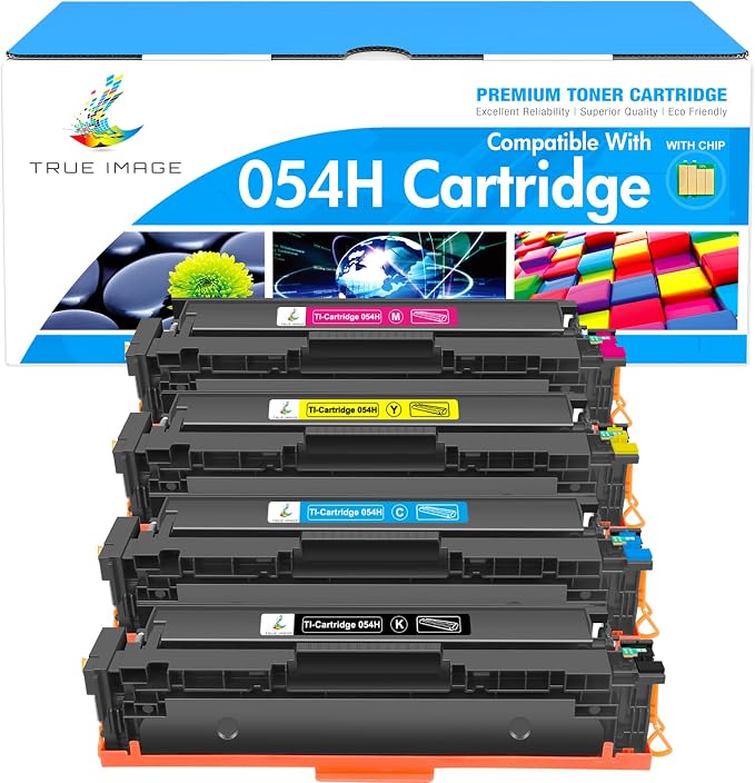 TRUE IMAGE Compatible Toner Cartridge Replacement for Canon 054 054H Toner Canon Color ImageCLASS MF644Cdw MF642Cdw LBP622Cdw MF641Cw Printer Toner (Black Cyan Magenta Yellow, 4-Pack)