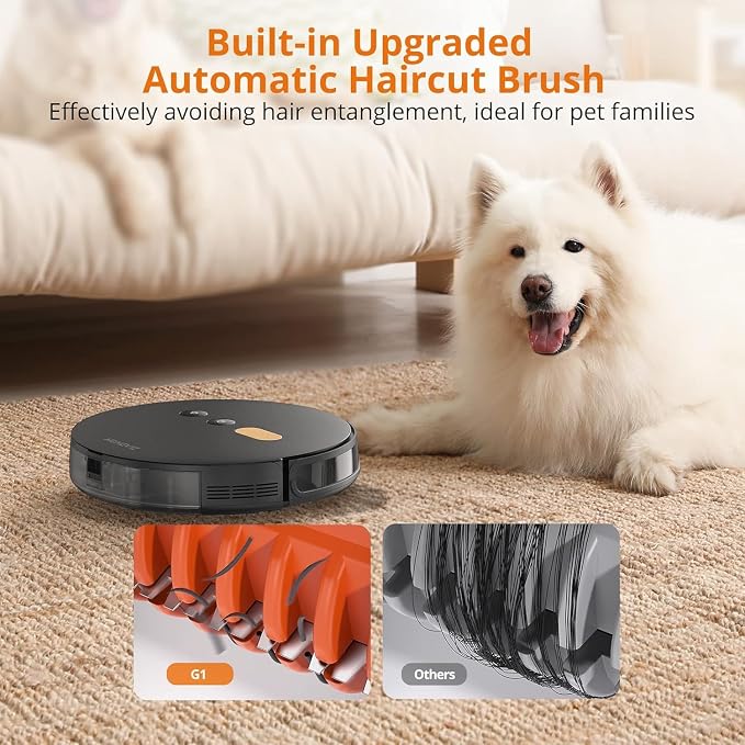 2-in-1 Robot Vacuum and Mop Combo - Robot Vacuum Cleaner with Air Aromatherapy, 8000Pa Super Suction, APP & Alexa Control, Self-Charging, Maps Multiple Floors, Ideal for Pet Hair/Carpets/Hard Floors