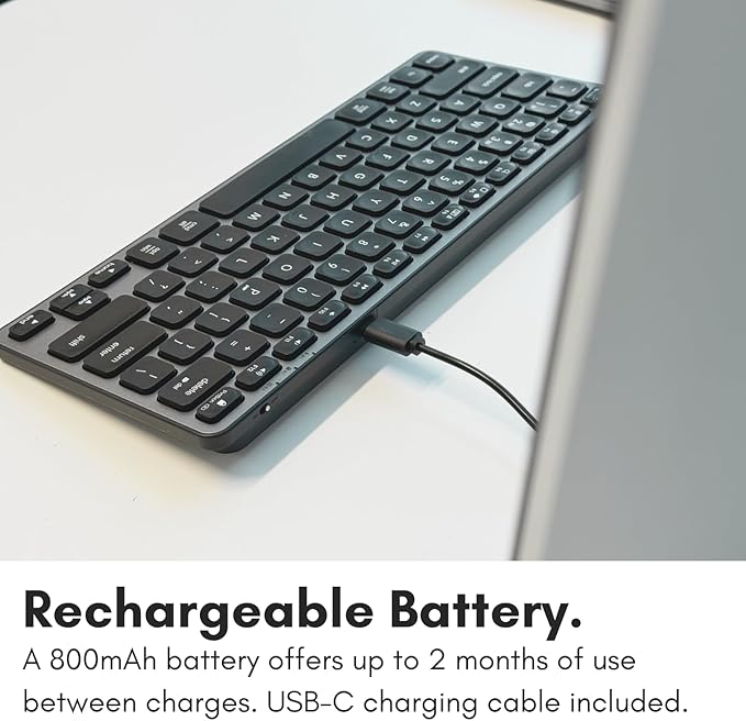 Macally Wireless Bluetooth Keyboard for Mac - Premium Multi Device Connectivity - Compatible Apple Keyboard for MacBook Pro/Air, iMac, Mac mini, iPad, Laptop, and PC