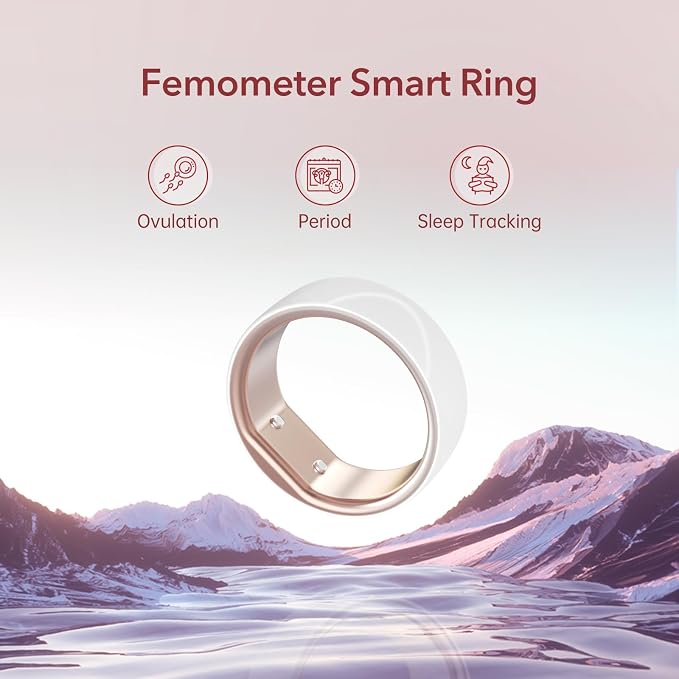 femometer Ring Gen1 for Fertility and Ovulation Tracking - Size First Sizing Kit - App Auto-Sync - Period & BBT Tracker - Sleep Analysis for Women - Rechargeable & Waterproof Size7