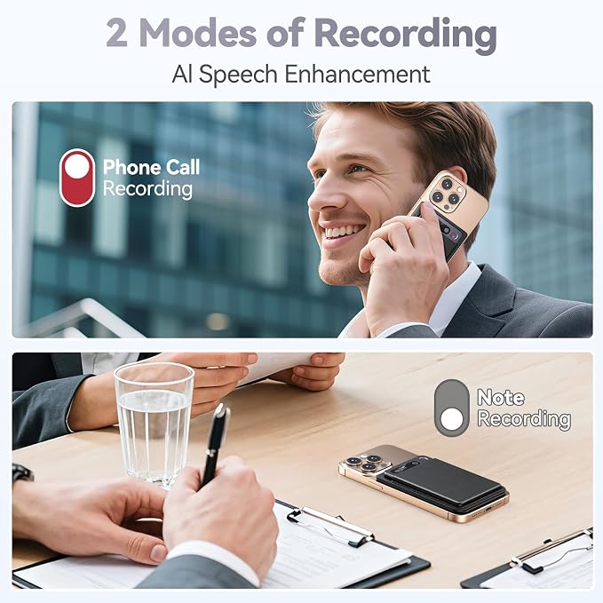FancyDove AI Voice Recorder, 64GB Storage, Auto Transcription Summary & MindMap, Phone Recording, Note Taking, Playback, for Meetings, Lectures & Interviews (1 Year Subscription Included) (Grey)