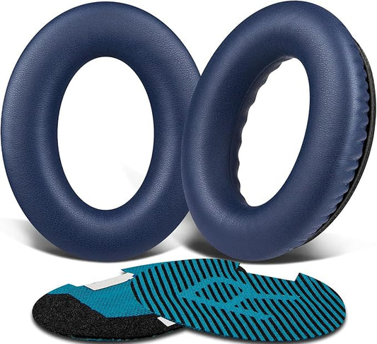 SoloWIT Protein Leather Earpads Cushions for Bose Headphones, Replacement Ear Pads for Bose QuietComfort 15 QC15 QC25 QC2 QC35/Ae2 Ae2i Ae2w/SoundTrue & SoundLink Around-Ear Series - Navy Blue