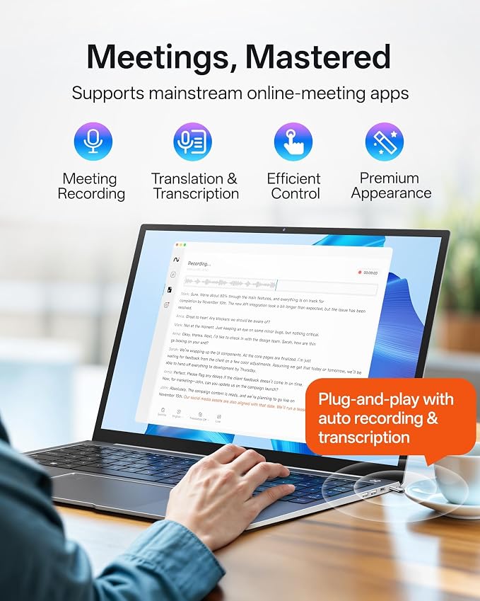 NoteKit Computer AI Meeting Assistant, viaim Voice Recorder with Transcription, 78 Languages, to-Do Lists & Summaries with viaim AI, Works on Windows & Mac, Ideal for Business, Remote Work, Education