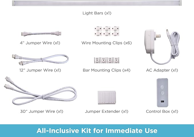 PureOptics LED Works with Alexa Smart Under Cabinet Lighting, Adjustable LEDs, 24" Bar, White