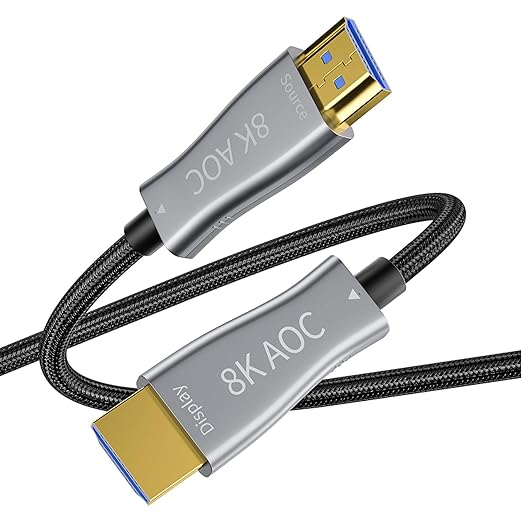 HDMI Fiber Optical Cable 65Ft, High Speed 48Gbps HDMI 2.1 Cord Support with 8K@60Hz 4K@120Hz Dynamic HDR10,eARC,HDCP2.2