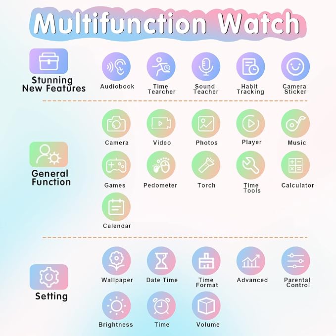 Kids Smart Watch Girls Boys - Smart Watch for Kids Game Watch Gifts for 4-12 Years Old with 26 Games Camera Alarm Video Music Player Pedometer Flashlight Birthday Gift for Boys Girls (4 Purple)