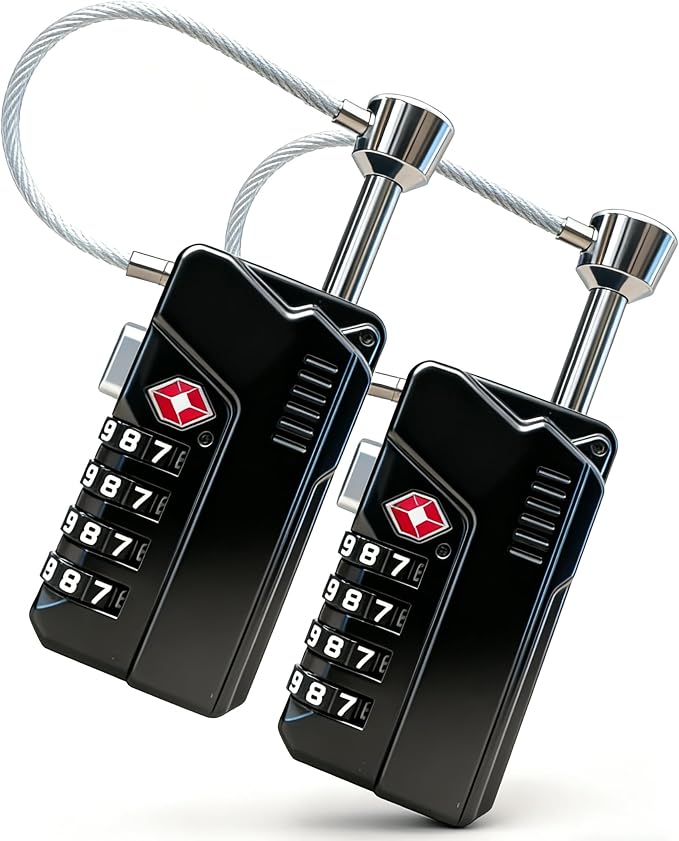 TSA Approved Gun Case Locks 2 Pack - Heavy Duty Combination Lock, Keyless Security for Gun Case, Pistol Case, Pelican Case & Airplane Travel Storage