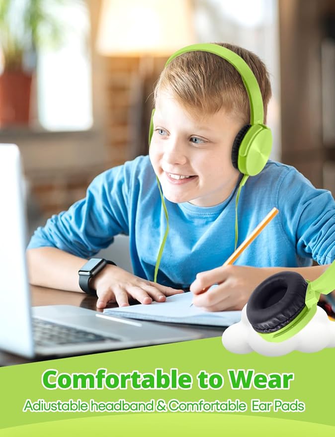 10 Pack Bulk Headphones for Classroom, Kids Wired Headphone for School Students K-12, Affordable Classroom Headphones, Multi Color On-Ear with 3.5mm Plug,Perfect for Schools/Libraries/Museums
