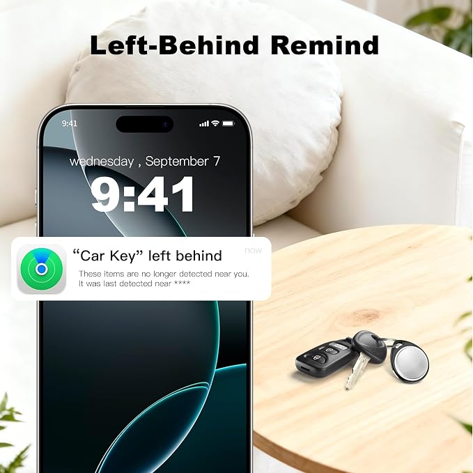4 Pack Tracker Tags [Apple MFi Certified] Bluetooth Air Tracker Pair with Apple Find My (iOS Only) Smart Tracking Tags Keys Finder Item Locator Worldwide Tracker for Pets (4Pcs/Black)