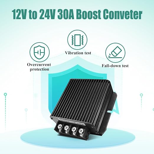 DC 12V to 24V Voltage Converter 30A 720W Voltage Converter 24V Voltage Regulator Boost Module for Radios,Motors,RVs