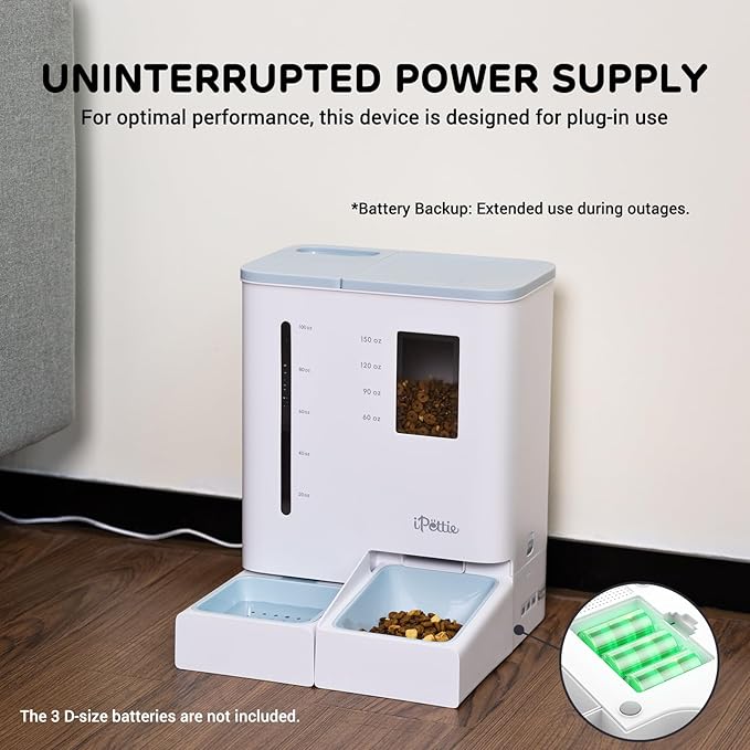 FW54 5G/2.4GHz WiFi Automatic Feeder and Waterer 2-in-1 Set for Pets, 300 oz Large Capacity for 2 Weeks, Perfect for Working Parents, with Silica Gel Packets, 6 Replacement Desiccant Bags