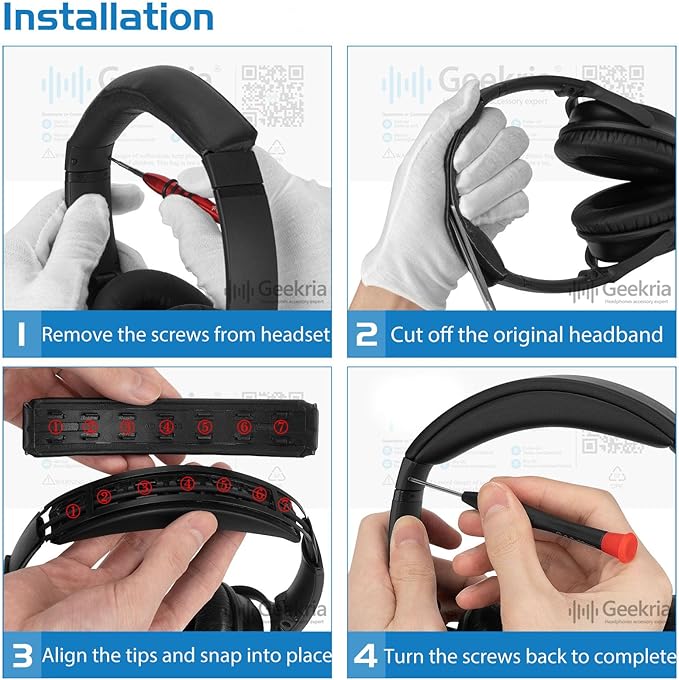 Geekria Headband Pad Compatible with Bose QC 45/ 35IIGaming/ 35II/ 35/ SE Headphones, Replacement Band Repair Part (Black)