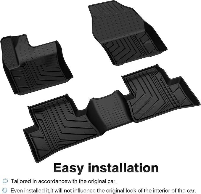 T TGBROS Floor Mats Custom Fit for Toyota CHR 2018-2023 All-Weather Floor Carpet Liners TPE 2 Row for CHR Accessories Non-Slip Heavy Duty Odorless Black