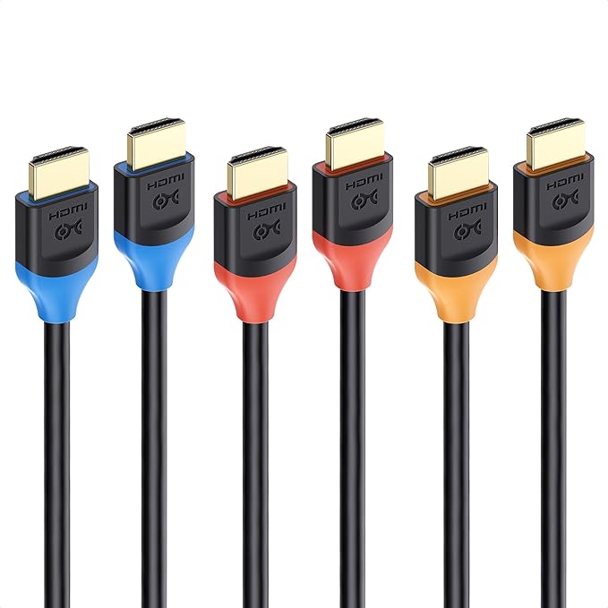 Cable Matters 3-Pack 48Gbps 8K HDMI Cable 1 ft / 0.3m with 8K@60Hz, 4K@240Hz and HDR Support for PS5, Xbox Series X/S, RTX3080/3090, RX 6800/6900, Apple TV, and More