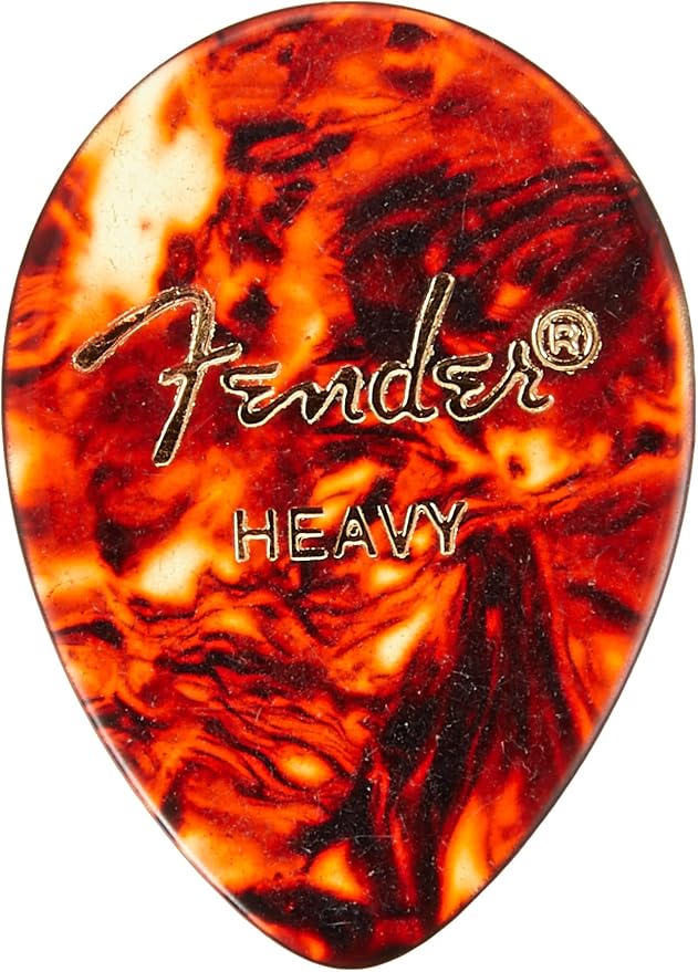 Fender Classic Celluloid Guitar Picks 354 Shape, Guitar Accessories, Tortoise Shell, Heavy, 12-Pack