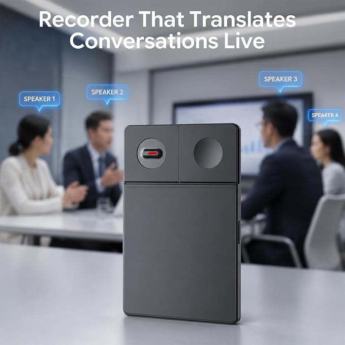 AI Voice Recorder with Real-Time AI Chat & Auto Transcribe – App-Controlled Audio Recorder with AI Noise Cancellation, One-Click to Generate PPT/Mind Map, 64GB Digital Note Taker for Meeting Lecture