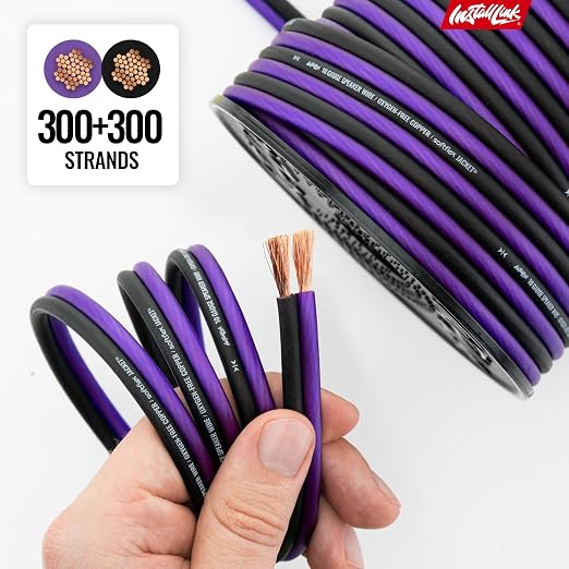 Install Link 10 AWG Gauge Speaker Wire Cable (OFC) Stereo, Car or Home Theater (50 Feet)
