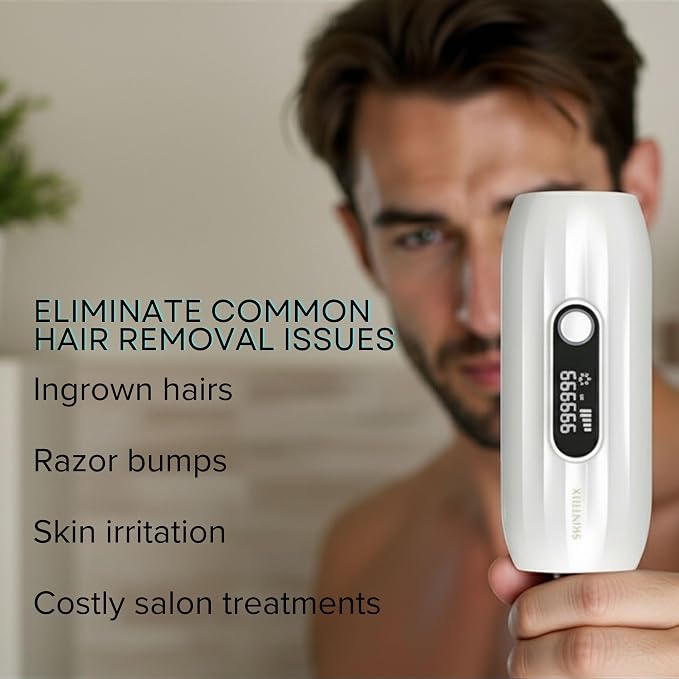 FrostLite Pro Ice Cooling IPL Laser Hair Removal Device - At Home Gentle & Painless Hair Reduction for Smooth, Hair-Less Skin on Body for Women and Men