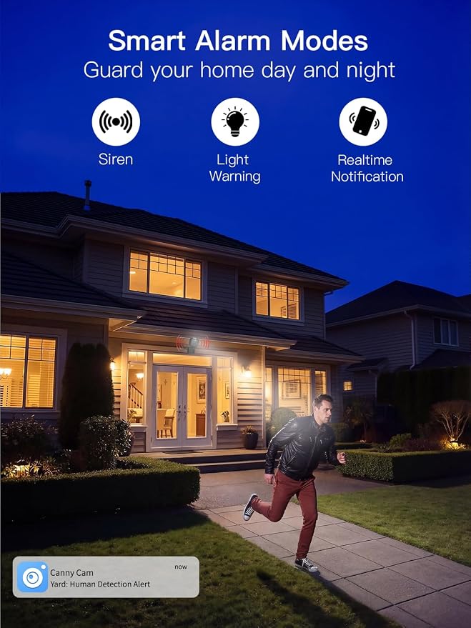 VIMTAG 2.5K Security Camera Indoor/Outdoor, Cameras for Home Security with Color Night Vision, AI Human Detection, Spotlight/Siren, Pet/Baby Monitor, IP66, 2-Way Audio,Compatible with Alexa, Wired