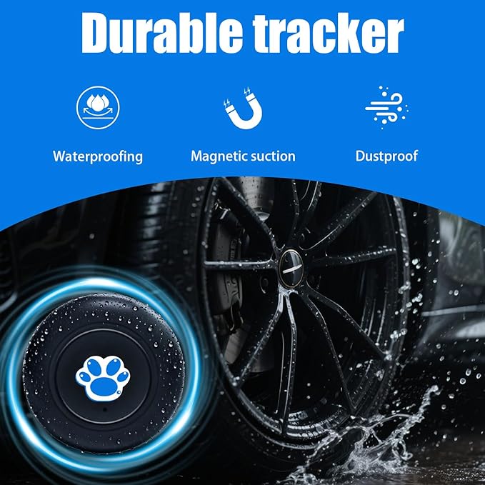 GPS Tracker for Vehicles Cars Motorcycles,No Monthly Fee No Subscription,Real-Time Location Tracking Device, Magnetic Mini GPS Tracker for Car Pets Dogs Elderly and Valuables