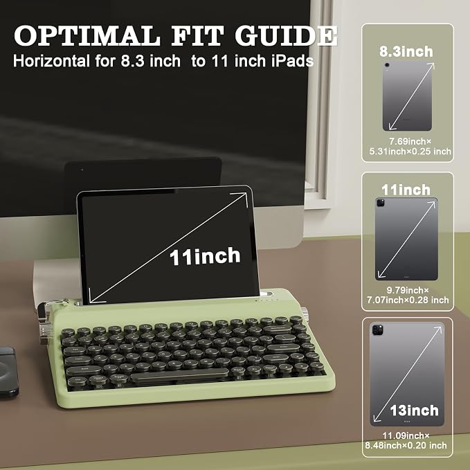 YUNZII QL75 Wireless Typewriter Hot Swap Retro Mechanical Keyboard,Punk Round Keycaps,RGB Backlit QMK/VIA Programmable,Multi-Device Keyboard with 2.4GHz/Type-C/BT5.0 (Green, Onyx Switch)