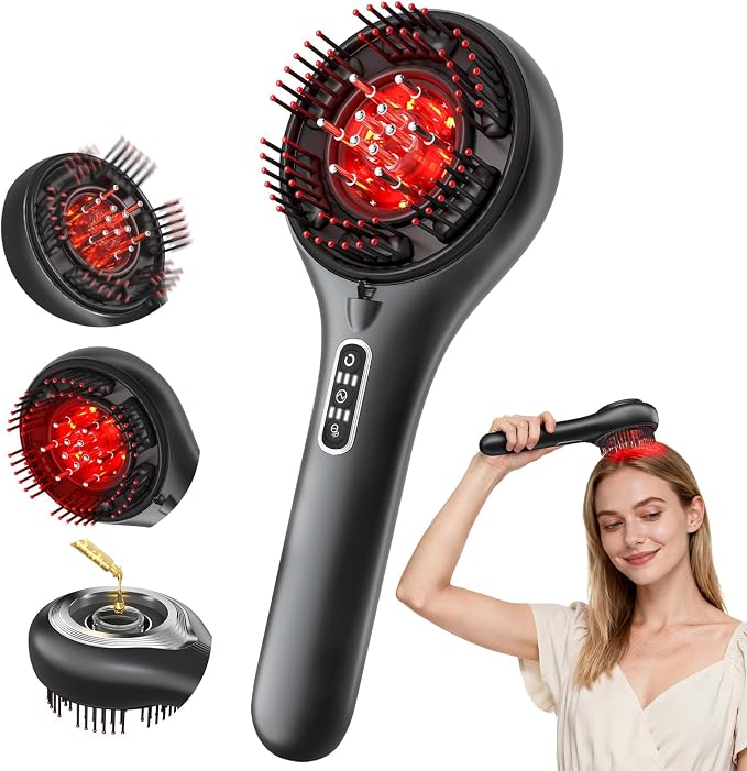 Morfone Upgrade 3 in 1 Electric Scalp Massager Brushes, Hair Oil Applicator, IPX7 Waterproof Scalp Massager Comb, Cordless & Portable Adjustable Modes for Men Women