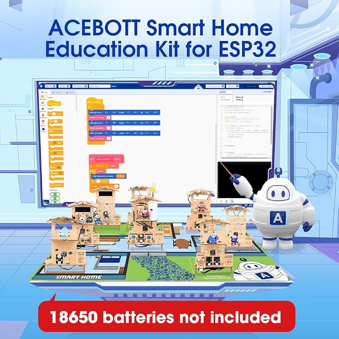 8-in-1 STEM Kit for Kids Ages 8-12 12-16, ESP32 Smart Home Science Projects School Crafts Educational Engineering Building Toys DIY Model Birthday Children's Day Gifts for Boys Girls Teen
