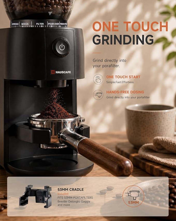 Coffee Grinder, Electric Burr Coffee Grinder with 38 Grind Settings for Espresso, Pour Over & French Press, Conical Burr Coffee Bean Grinder, One-Touch Operation, Easy Clean, Black