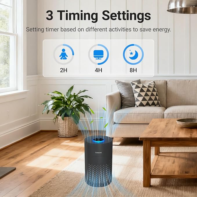 Air Purifiers for Bedroom Home, Cobectal Air Cleaner with HEPA 3-in-1 Filter for Room up to 1050 ft², Aroma Function, Sleep Mode, Portable Air Purifiers for Office, Dorm, RVs, Black