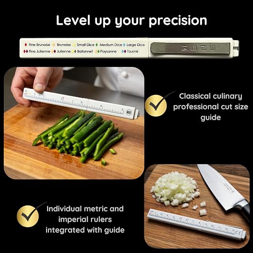 Slim Pen Pocket Instant Digital Rechargeable Food Thermometer Ruler Device - 0.5s Read Time, Backlit Screen, Culinary Cut Sizing System, CE NSF Certified