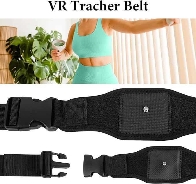 Geekria VR Tracker Waist Belt and Tracker Hand Strap Compatible with HTC Vive System Tracker Adjustable Belt and Hand Straps, Compatible with Waist and Full-Body Tracking in Virtual Reality