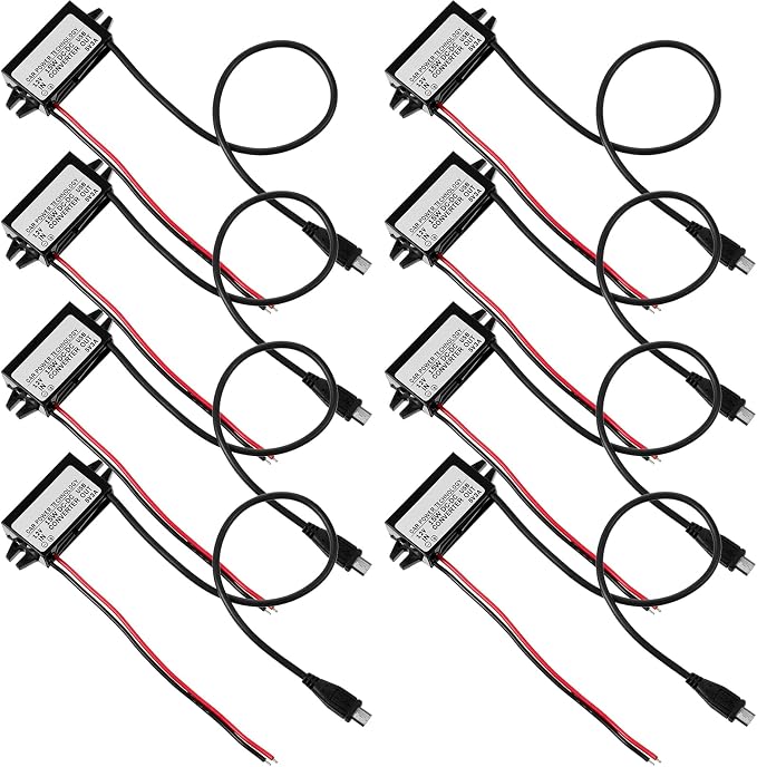 Weewooday Waterproof 12v to 5v Converter DC-DC Buck Module Micro USB Power Adapter Car Power Converter Regulator Compatible with Vehicle Car Truck Volt(3 Pieces)