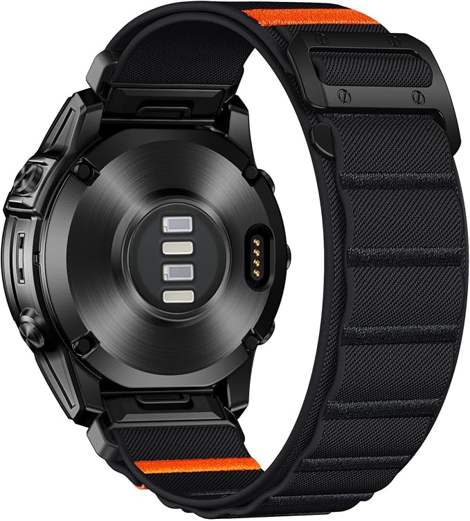 Bandletic Compatible with Garmin Fenix 5x Watch Band - 26mm Quick Fit Soft Sport Bands with G-Hook for Fenix 8 51mm/7X 6X Pro/5X Plus/Instinct 2X Solar/Enduro/Quatix/Tactix/Epix Pro2/D2 Bravo/Descent