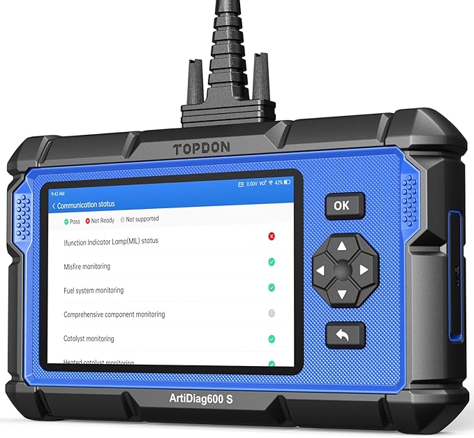 OBD2 Scanner TOPDON ArtiDiag600S, Scan Tool with 9 Reset Service for Oil/BMS/ABS/SAS/EPB/DPF/TPMS/Throttle/Injector Coding, ABS/SRS/Engine/AT Diagnostics Code Reader, Free Lifetime Upgrade