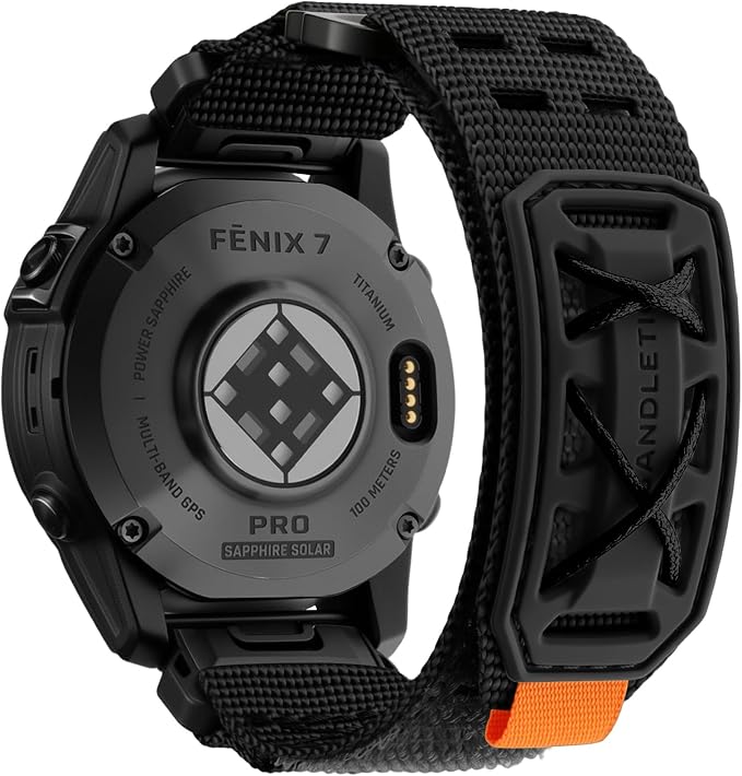 Bandletic Compatible with Garmin Fenix 7 6 Pro Watch Band - 22mm Quick Fit Replacement Nylon Strap for Fenix 8 47mm/5 Plus/Instinct 3 E 45mm 2 /Forerunner 970/965/955/945/Approach S70/S62/S60 /Epix