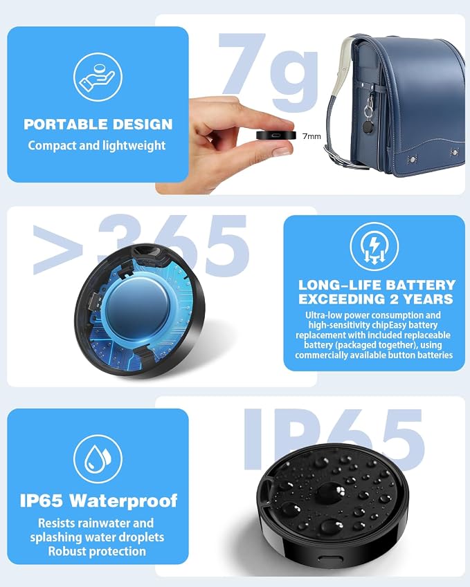 Air Tags for Android,Air Tags-2 Pack Android,Air Tracker Tags with 2 Case,2 Year Battery Life,Google Find Trackers for Google'S Find Hub App,IP65 Waterproof Luggage Tracker Tags for Keys