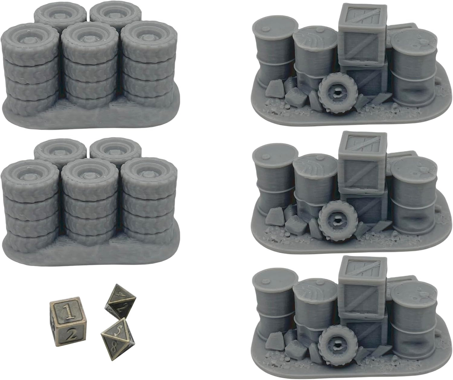 Hautico Cargo Piles Miniature Terrain Compatible with Dungeons and Dragons, 28mm Miniature Wargaming, Tabletop RPGs, Wargame Scenery